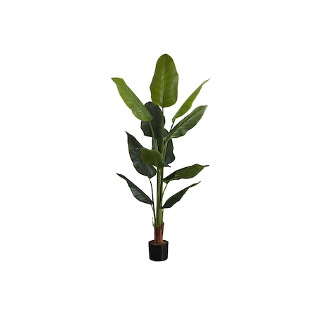 Monarch Specialties Artificial Plant, 59" Tall, Strelitzia Tree, Indoor, Faux, Fake, Floor, Greenery, Potted, Real Touch I 9545